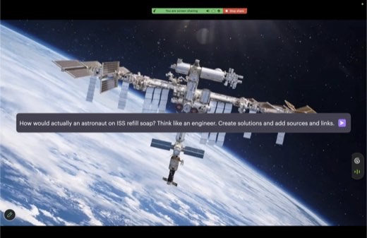 ISS photo with prompt: how would an astronaut refill soap, "Think like an engineer", add sources