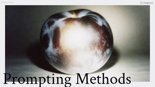 Section title slide "Prompting Methods" over backlit plum photograph