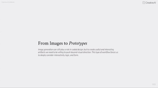 Slide "From Images to Prototypes": pushing coded design beyond visual direction, page 193