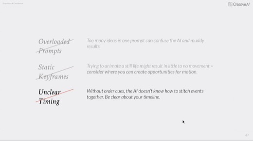 Pitfall slide adds "Unclear Timing": without order cues AI can't stitch events
