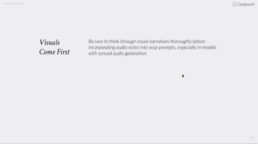 Slide 76 "Visuals Come First": think through visual narratives before adding audio notes