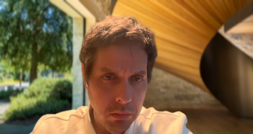 Tony Jones webcam, outdoors, frowning