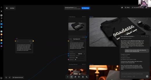Krea canvas, T-Shirt Mockup / Text node zoomed further
