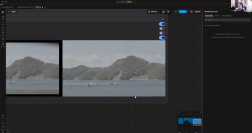 ComfyUI, same split-view stabilized comparison, zoomed