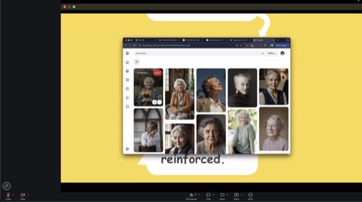 Pinterest "old woman": also upbeat and colorful. Not there either.