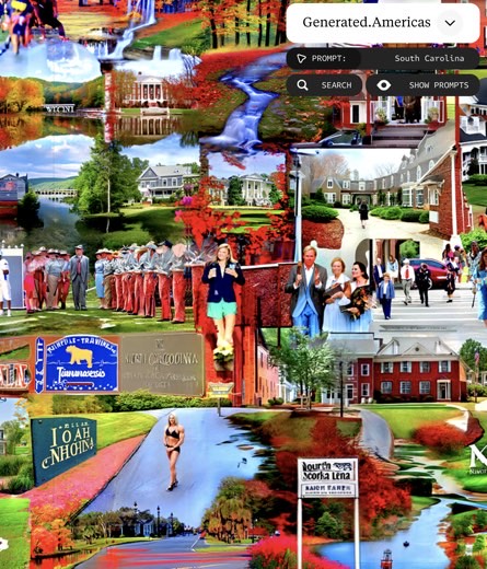Same region with the prompt panel visible: Generated.Americas, prompt South Carolina.