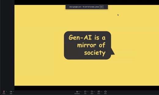 Closing: the "Gen-AI is a mirror of society" bubble one last time.