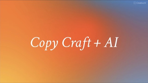 The title slide, Copy Craft + AI.
