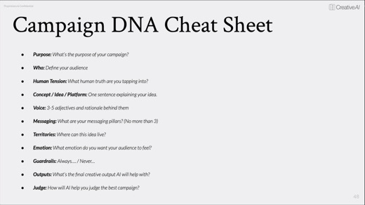 The Campaign DNA cheat sheet